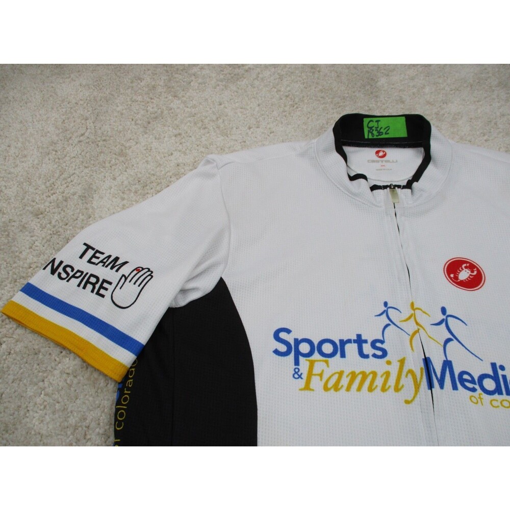 Castelli Cycling Jersey Men 3XL XXXL White Black Scorpion Zip Bike Shirt USA - Picture 3 of 12